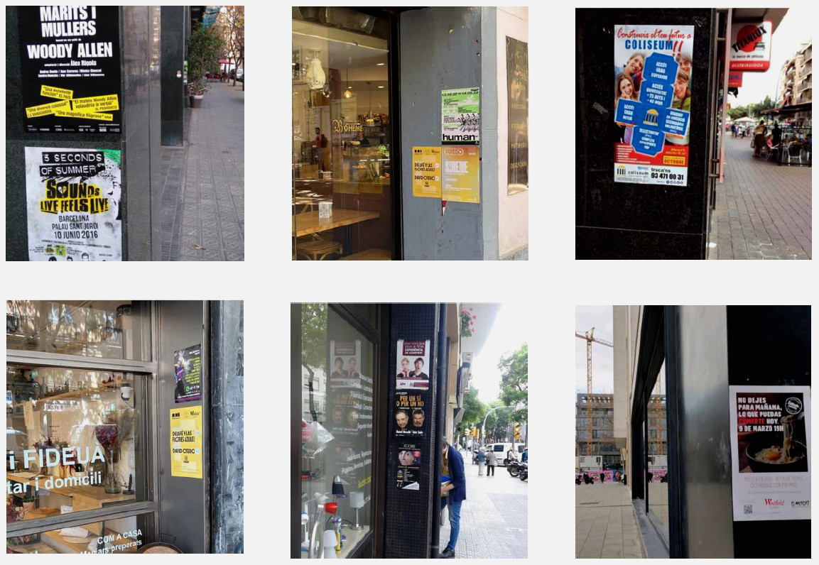 PEGADA DE CARTELES EN COMERCIO
